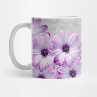 Purple Daisies and Gray Mug